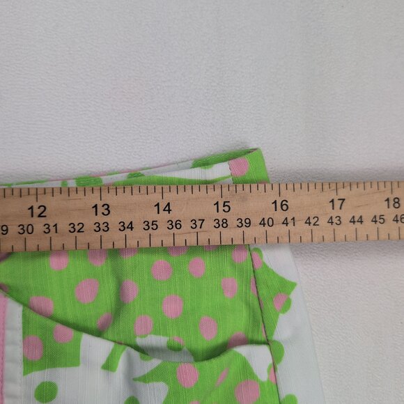 Lilly Pulitzer Green Pink Polka Dot Midi Skirt Size 6 - Picture 10 of 11